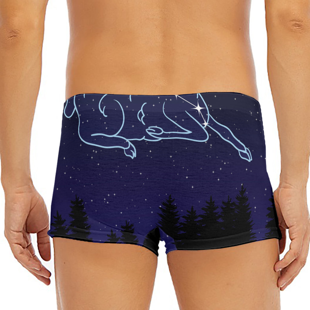 Aries Constellation Print Men's Short Boxer Briefs