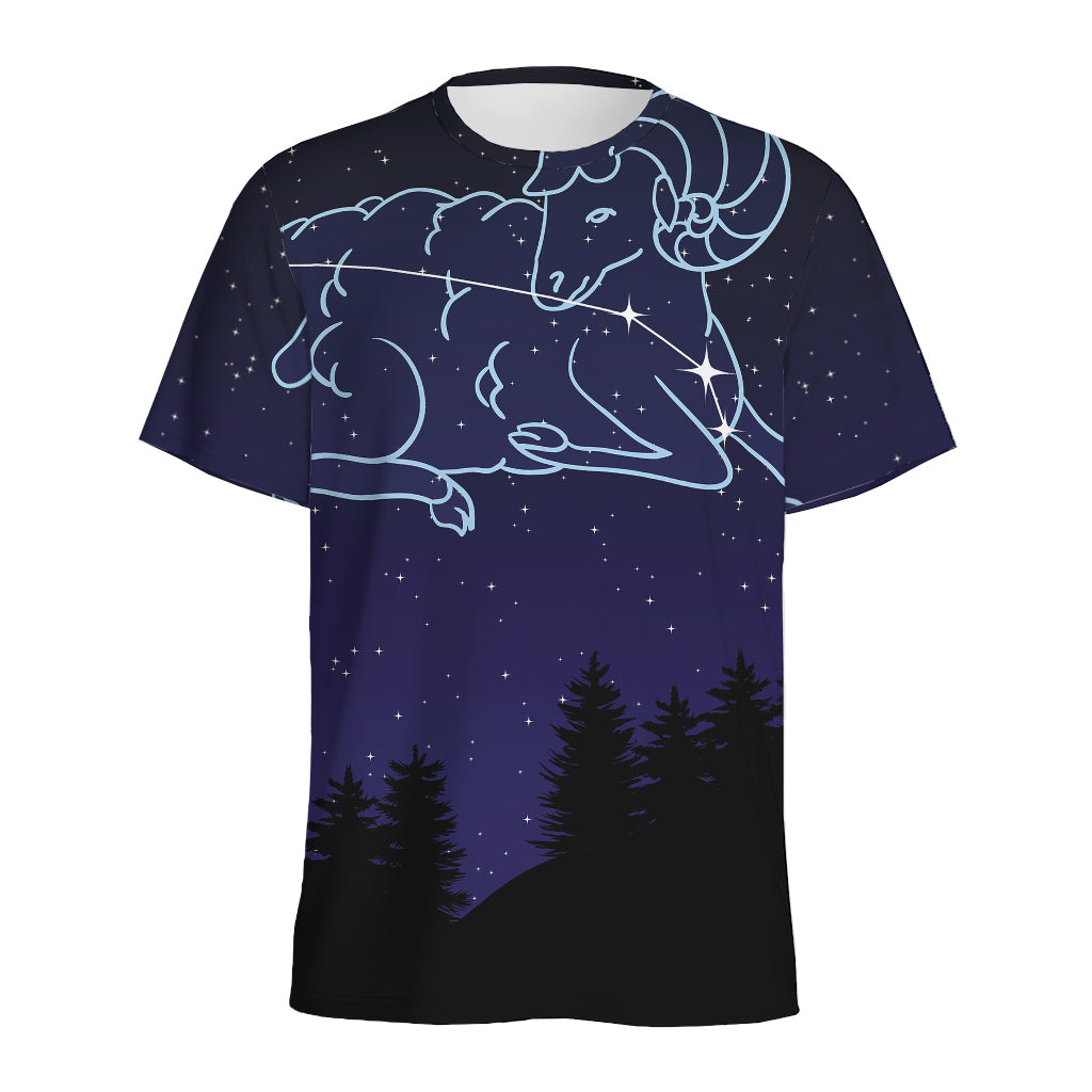 Aries Constellation Print Men's Sports T-Shirt