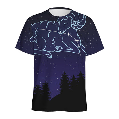 Aries Constellation Print Men's Sports T-Shirt