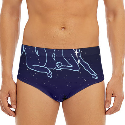 Aries Constellation Print Men's Triangle Swim Briefs