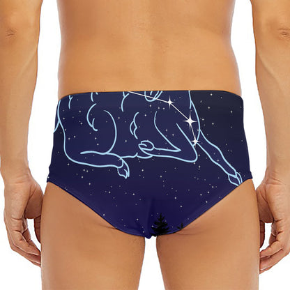 Aries Constellation Print Men's Triangle Swim Briefs