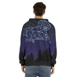 Aries Constellation Print Men's Velvet Pullover Hoodie
