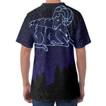 Aries Constellation Print Men's Velvet T-Shirt