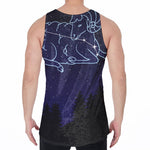 Aries Constellation Print Men's Velvet Tank Top