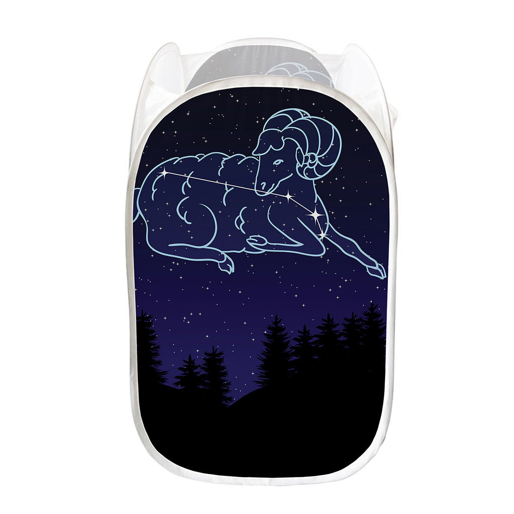 Aries Constellation Print Mesh Laundry Hamper