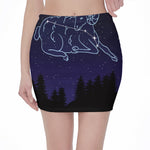 Aries Constellation Print Pencil Mini Skirt