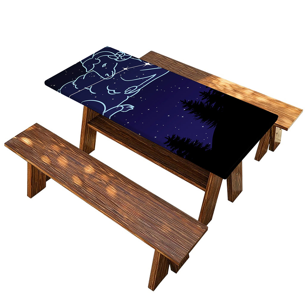 Aries Constellation Print Picnic Table Cover