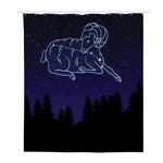 Aries Constellation Print Polyester Shower Curtain
