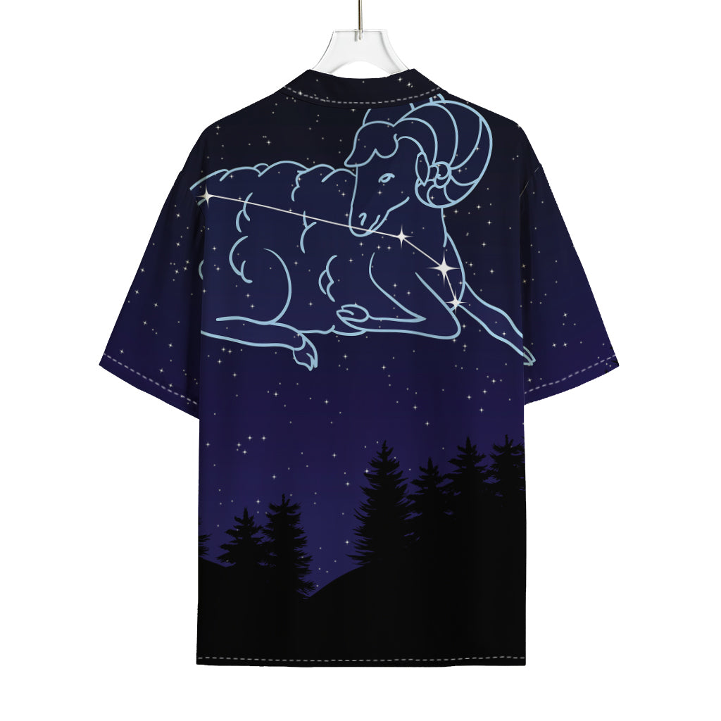 Aries Constellation Print Rayon Hawaiian Shirt