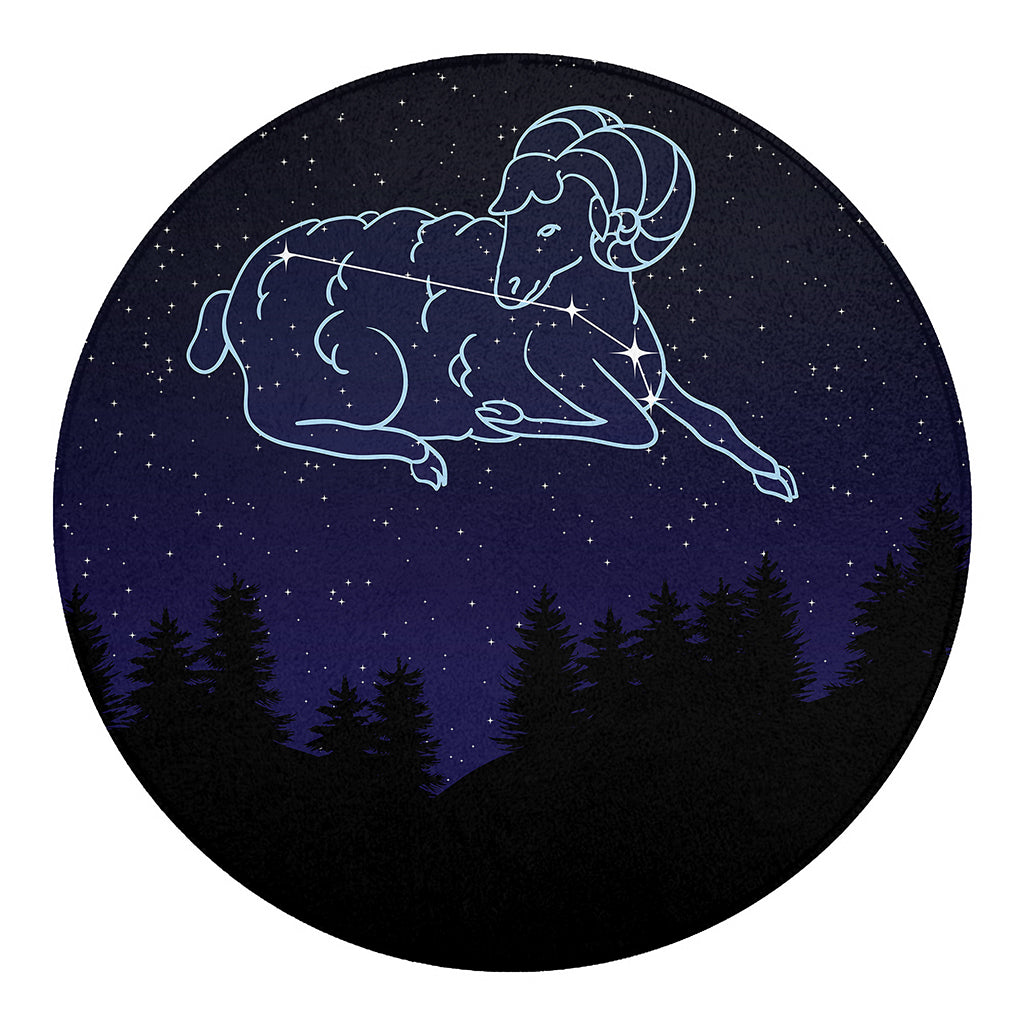 Aries Constellation Print Round Blanket