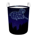 Aries Constellation Print Round Laundry Basket