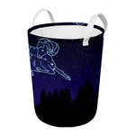 Aries Constellation Print Round Laundry Basket