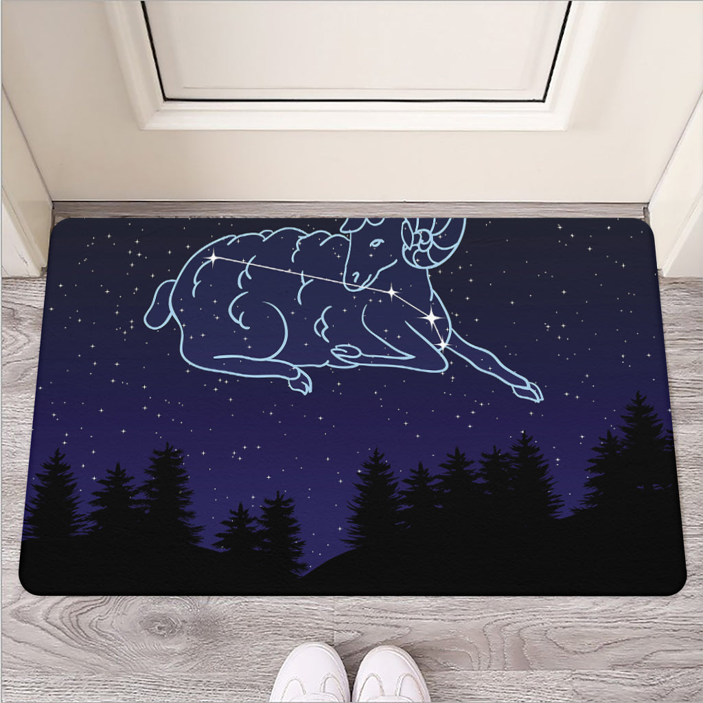 Aries Constellation Print Rubber Doormat