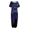 Aries Constellation Print Short Sleeve Long Nightdress