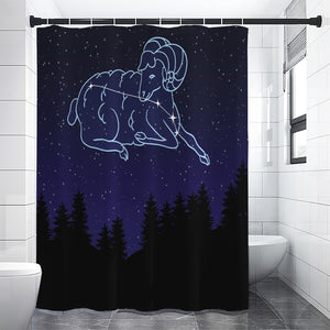 Aries Constellation Print Shower Curtain