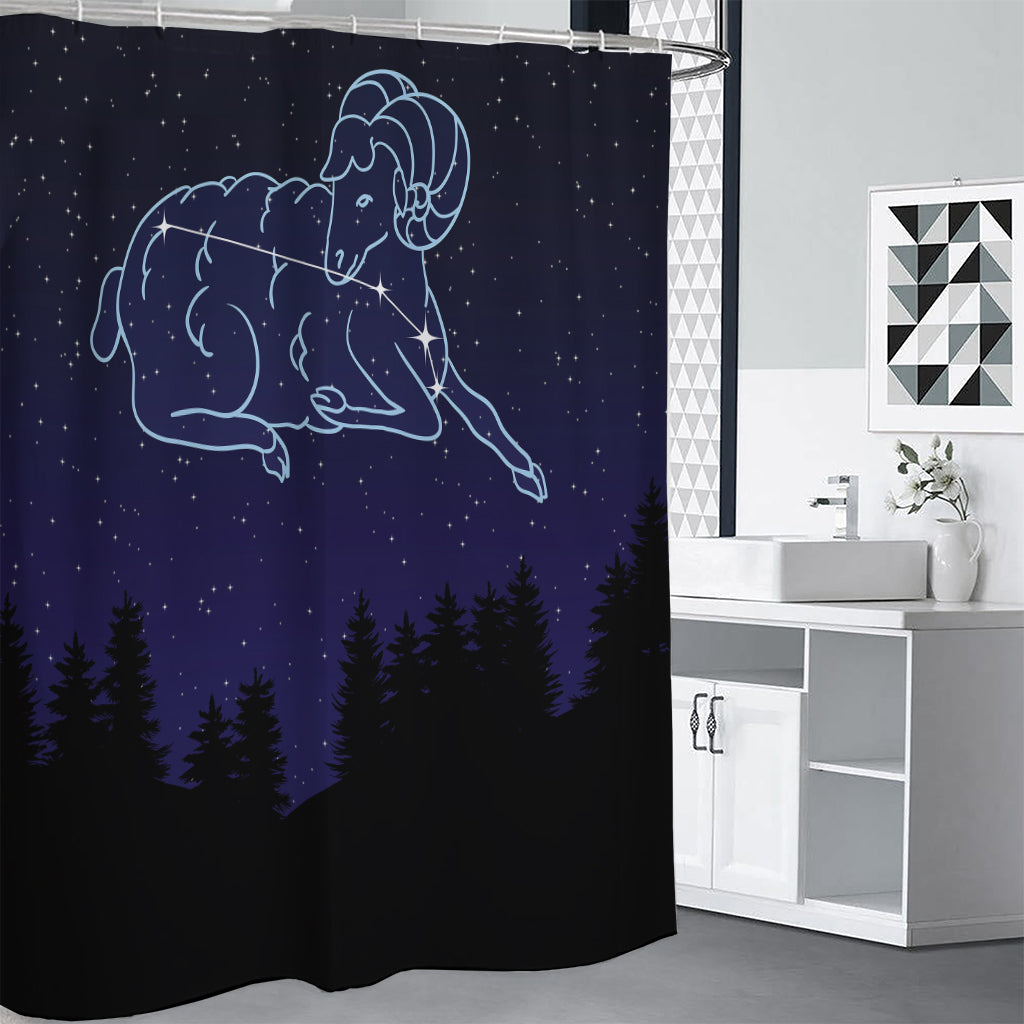 Aries Constellation Print Shower Curtain