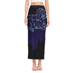 Aries Constellation Print Side Slit Maxi Skirt
