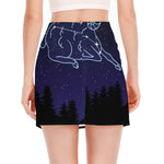 Aries Constellation Print Side Slit Mini Skirt