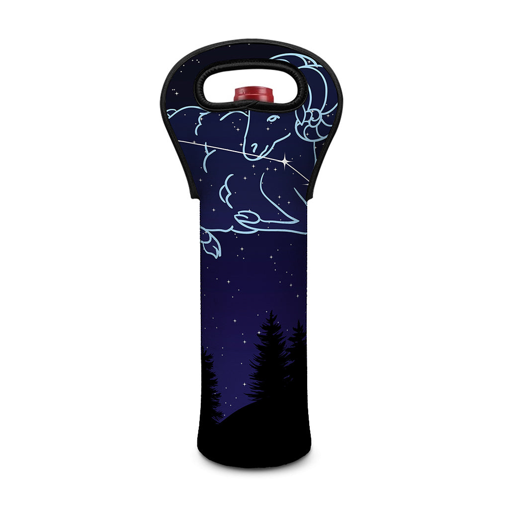 Aries Constellation Print Single Neoprene Wine Tote