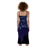 Aries Constellation Print Slim Fit Midi Cami Dress