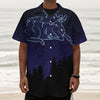 Aries Constellation Print Textured Short Sleeve Shirt