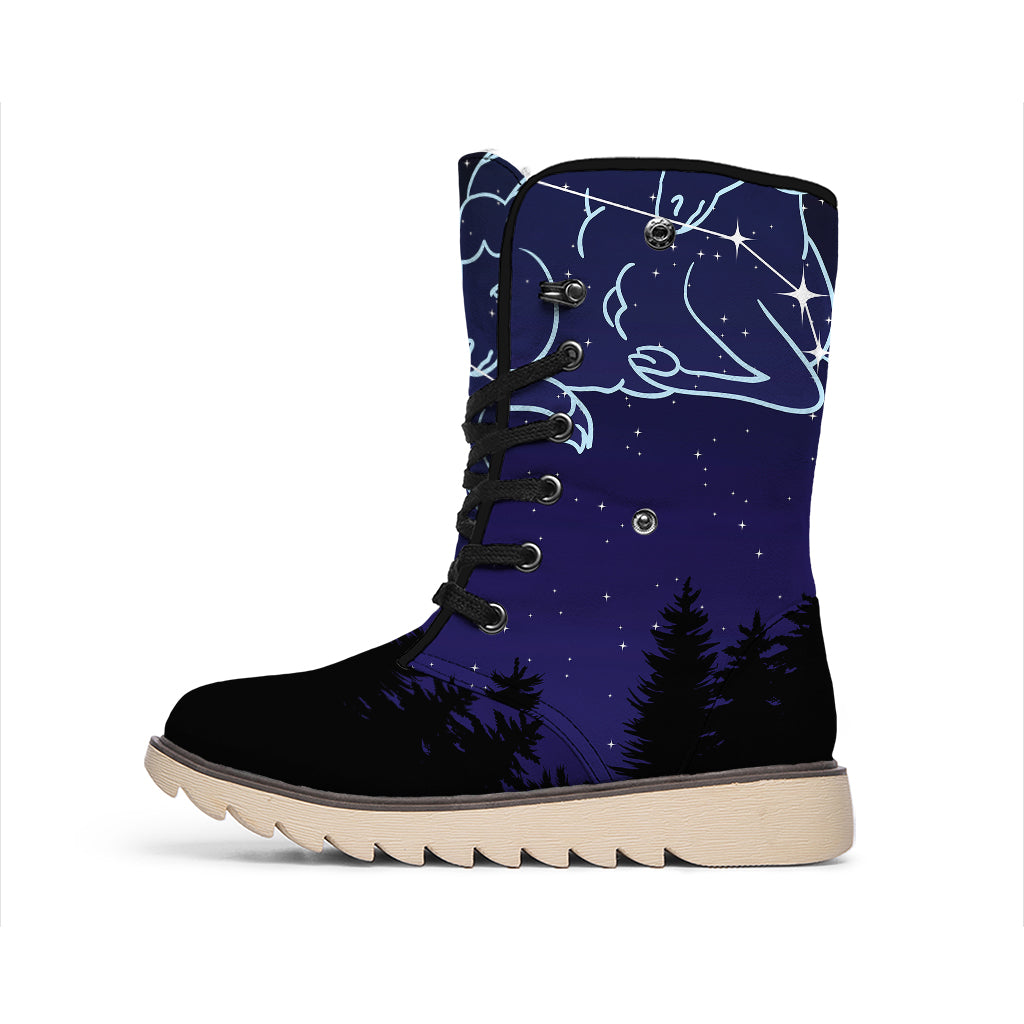 Aries Constellation Print Winter Boots