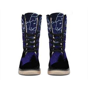 Aries Constellation Print Winter Boots