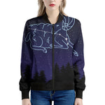 Aries Constellation Print Women's Bomber Jacket