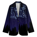 Aries Constellation Print Women's Cotton Blazer