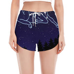 Aries Constellation Print Women's Split Running Shorts
