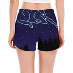Aries Constellation Print Women's Split Running Shorts