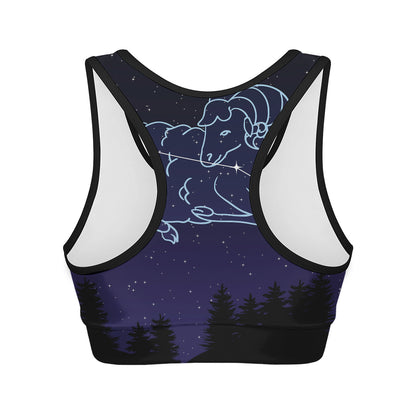 Aries Constellation Print Women's Sports Bra