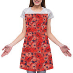 Armistice Day Poppy Pattern Print Adjustable Apron