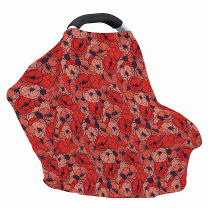Armistice Day Poppy Pattern Print Baby Seat Cover