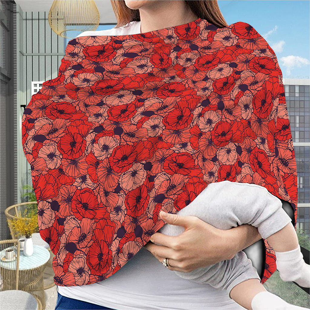 Armistice Day Poppy Pattern Print Baby Seat Cover