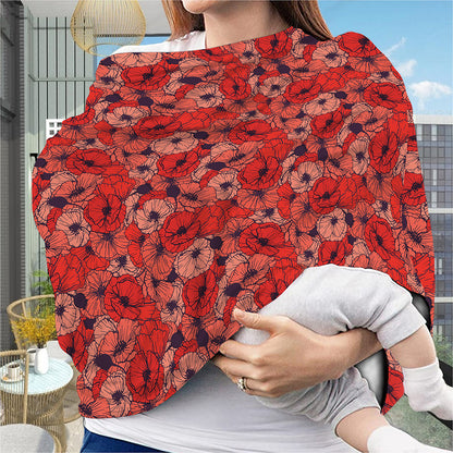 Armistice Day Poppy Pattern Print Baby Seat Cover