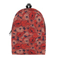 Armistice Day Poppy Pattern Print School Backpack