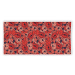 Armistice Day Poppy Pattern Print Beach Towel