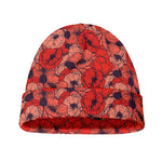 Armistice Day Poppy Pattern Print Beanie
