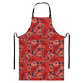 Armistice Day Poppy Pattern Print Bib Apron With Pocket