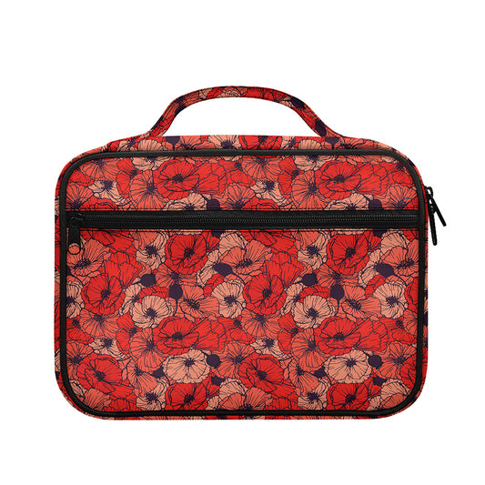 Armistice Day Poppy Pattern Print Briefcase Bible Bag