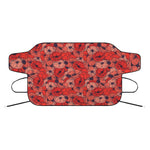 Armistice Day Poppy Pattern Print Car Windshield Snow Cover