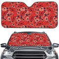 Armistice Day Poppy Pattern Print Car Windshield Sun Shade