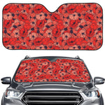Armistice Day Poppy Pattern Print Car Windshield Sun Shade