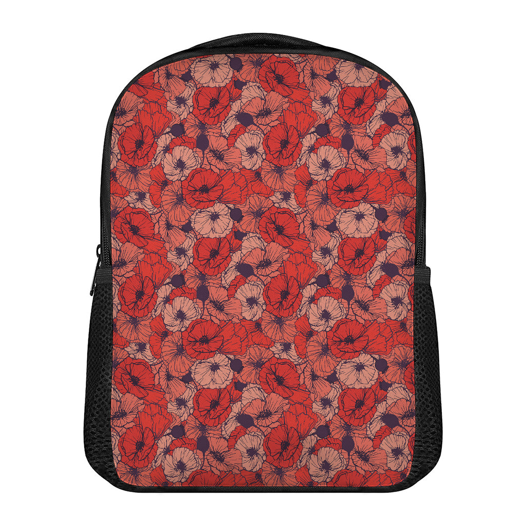 Armistice Day Poppy Pattern Print Casual Backpack