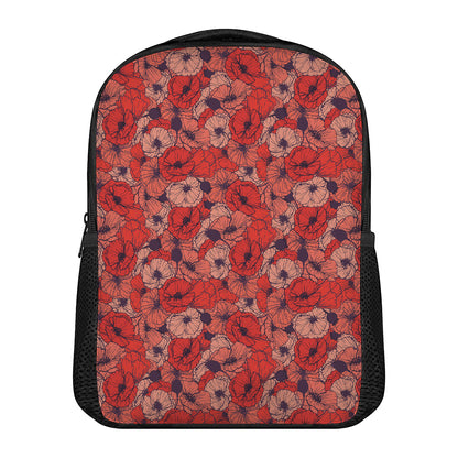 Armistice Day Poppy Pattern Print Casual Backpack