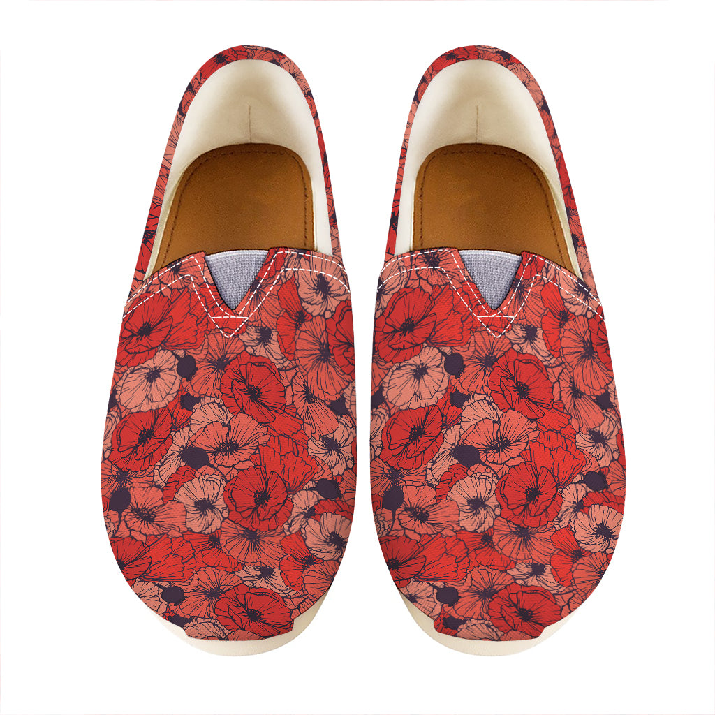 Armistice Day Poppy Pattern Print Casual Shoes