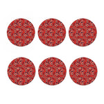Armistice Day Poppy Pattern Print Coaster Set
