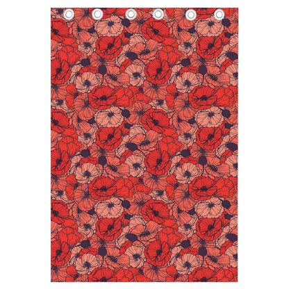 Armistice Day Poppy Pattern Print Curtain