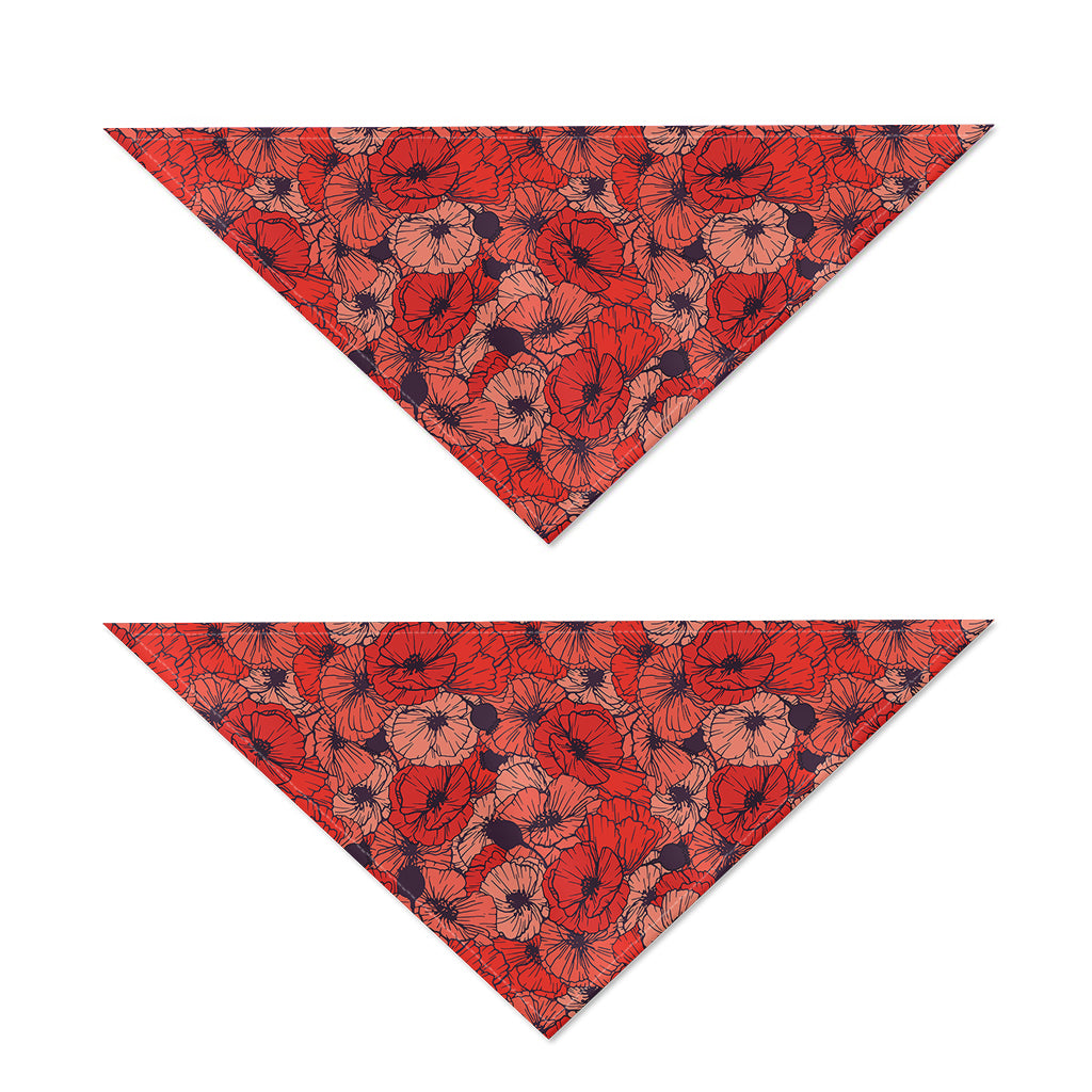 Armistice Day Poppy Pattern Print Dog Bandana